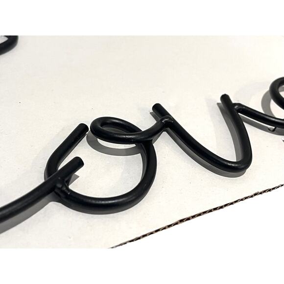 NEW Metal LOVE WALL ART 13.5” Bronze Wrought Iron Word Home Decor 2 Hang Loops - Picture 2 of 3